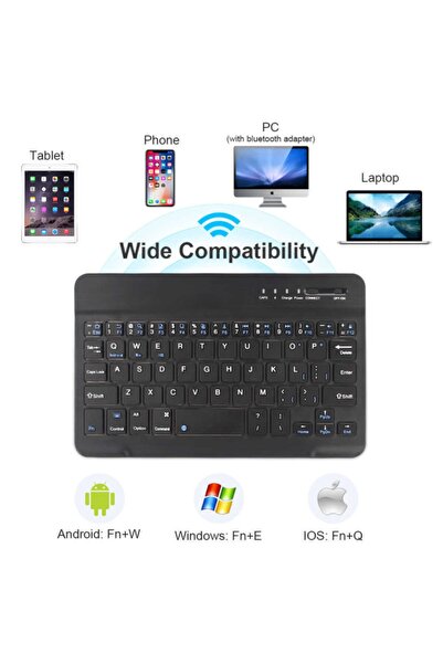 Universal Bluetooth Wireless Q Klavye Tüm Telefon Tablet Macbook Pc Için Uygun Klavye