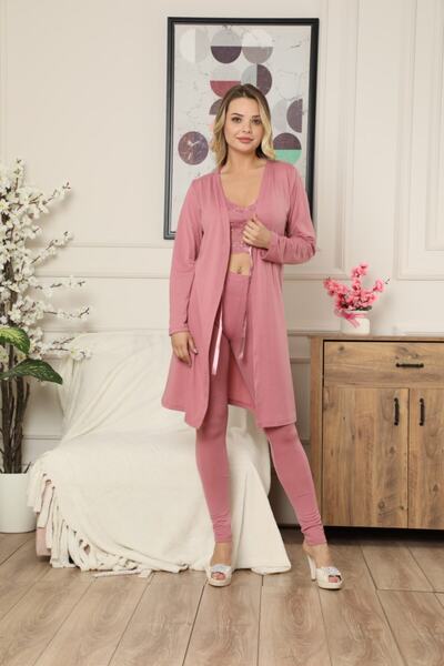 JENİKA Women's Dressing Gown Lace Bustier Set