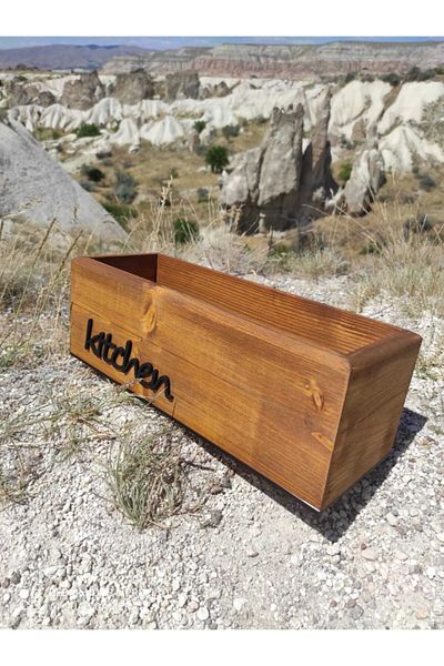 woodretro Кухненски органайзер за кутия за олио с цвят на орех - подарък за организиране на дома