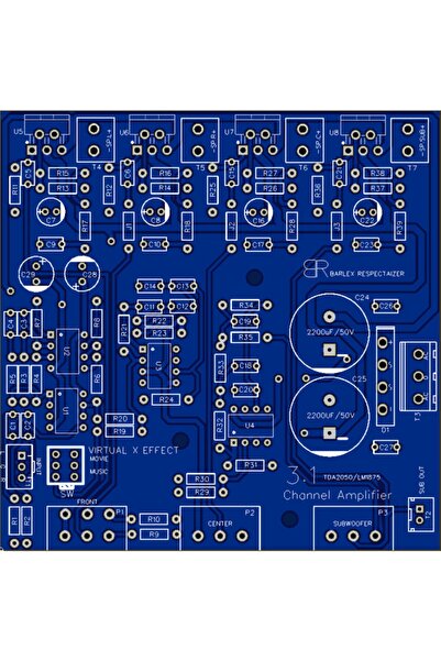 ERKAR Amfi Devre Kartı 3.1 Kanal Tda2050-lm1875 Stereo+ Surround