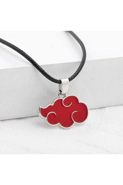 Köstebek Anime Naruto Akatsuki Uchiha Red Cloud Necklace
