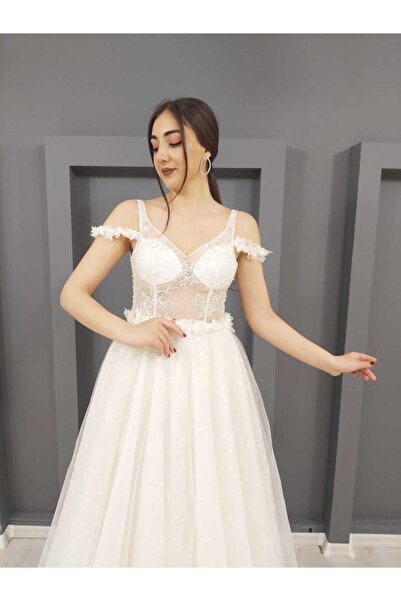 VENTURA SPOZA Transparan Helen Modeli Gelinlik