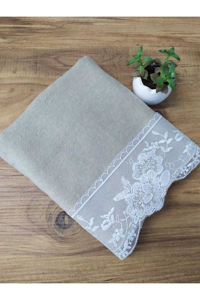 Çeyiz Bahçesi Βελούδινη πετσέτα Freesia Cappuccino 50&90