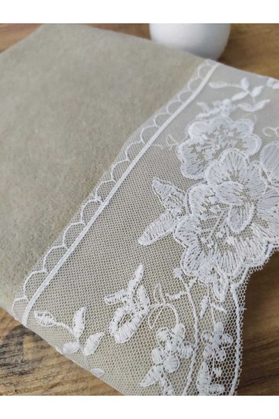 Çeyiz Bahçesi Βελούδινη πετσέτα Freesia Cappuccino 50&90