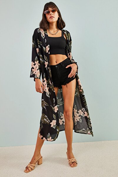 Bianco Lucci Dámské více vzorované páskové kimono