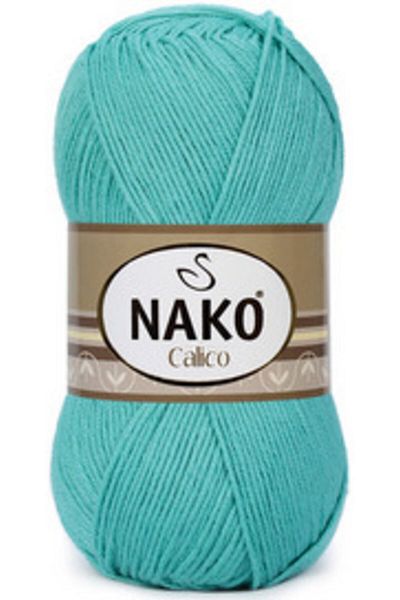 NAKO Green Calico Cotton Cotton Hand Knitting Yarn