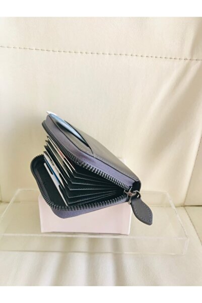 LUCCACCI Δερμάτινη θήκη για κάρτες και χρήματα ακορντεόν γκρι (ΓΝΗΣΙΟ ΔΕΡΜΑ)