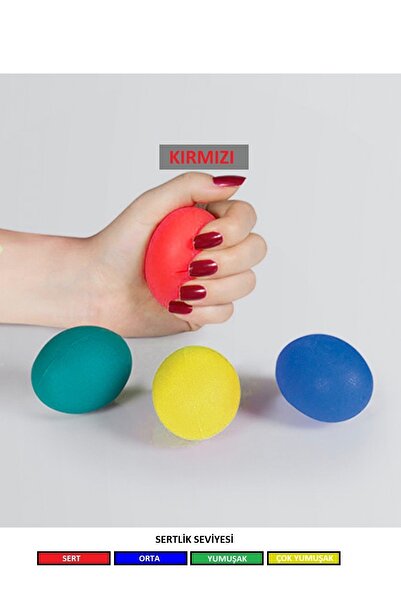 FLYDEN Kırmızı Silikon Stres Topu El Egzersiz Topu Fizik Tedavi Topu El Bilek...