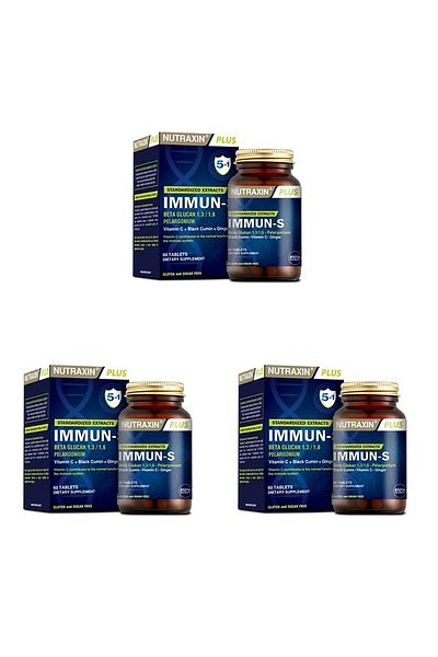 Nutraxin Supplement Food Immun-S Containing 1.3 - 1.6 Beta-Glucan 60 Tablets