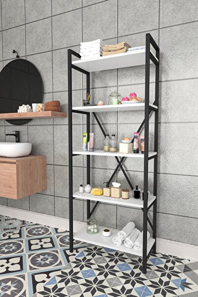 Wood House Beyaz Açelya Çok Amaçlı Banyo Rafı