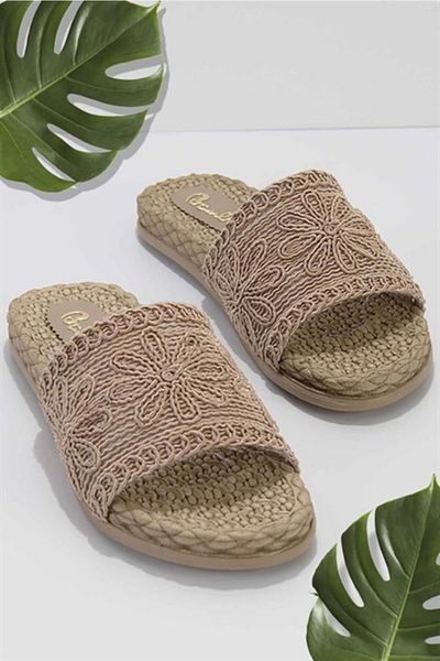 ZERDALİFE Women's Brown Slippers111119