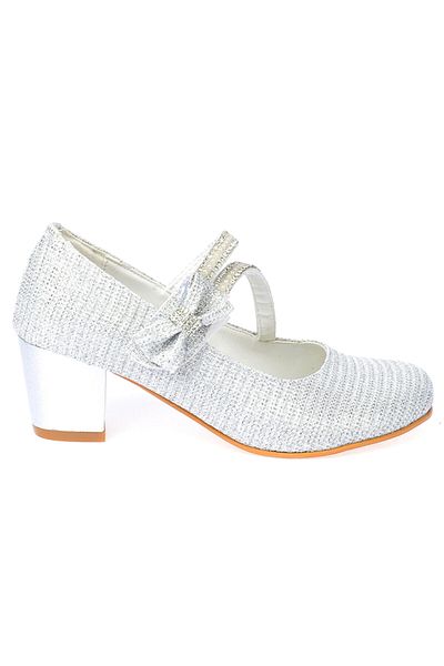 KARAMAZI Kiko 750 Çupra Daily Pantofi de balerină cu toc de 4 cm pentru fete, argintiu