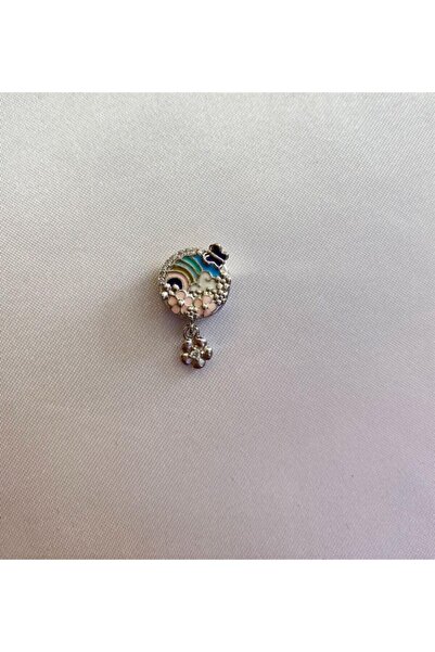 celikchi Bayan Gümüş Pandora Bileklik Uyumlu Gökyüzü Model Renkli Charm