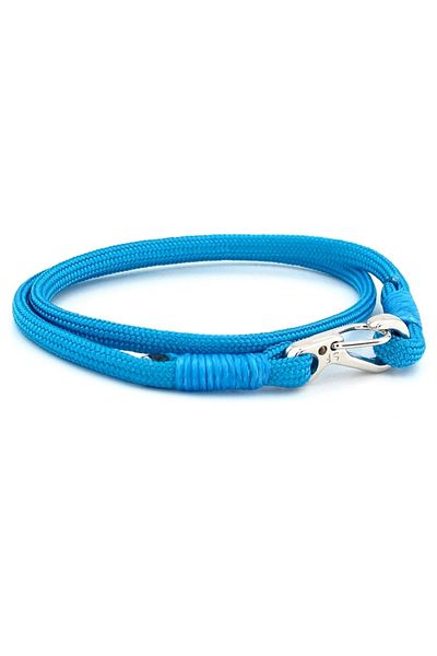 Solfera Blue Paracord Metal Hook Two Rows Wrap Men's Bracelet M011n
