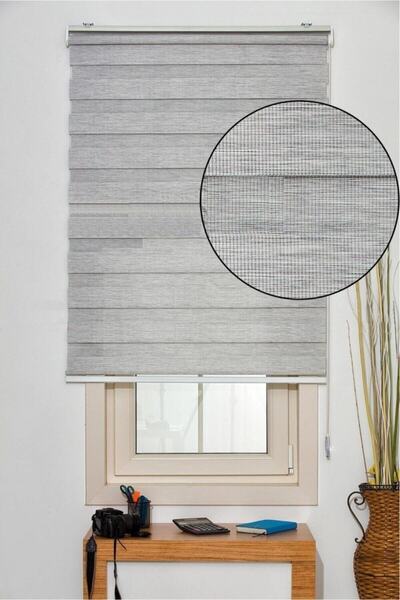 Babacan Gray Bamboo Zebra Curtain 100X200