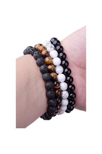 Diamond Life Belted 4 Natural Stone Bracelet Set