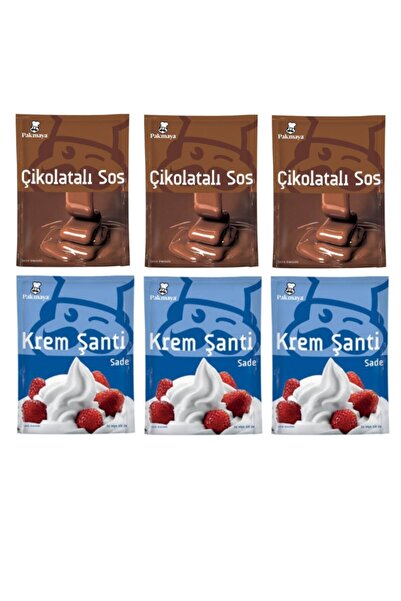 Pakmaya Çikolatalı Sos 125 Gr ( 3 Adet) + Krem Şanti 75 Gr (3 Adet)