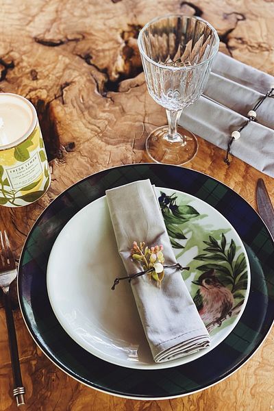 Emtory Home 6-Piece Smoked Cotton Fabric Serving Napkin