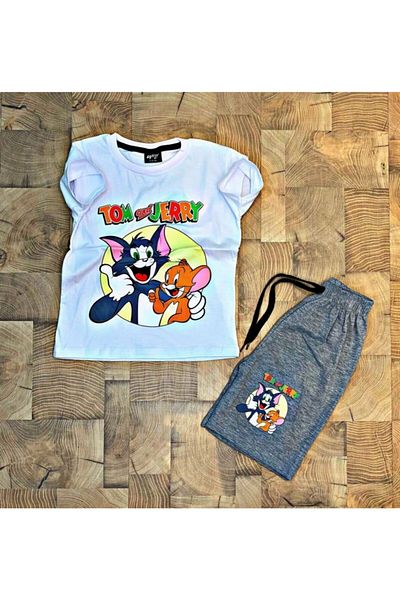 Tom and Jerry مجموعة علوية وسفلية صيفية للأولاد