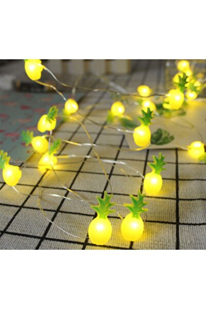 LEDREYON Dekoratif Pilli Ananas Gümüş Tel Led Işık Pilli Ip Led Işık Süs Dekor