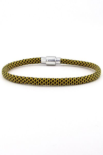 Solfera Yellow Black Paracord String Magnet Men's Bracelet M012b