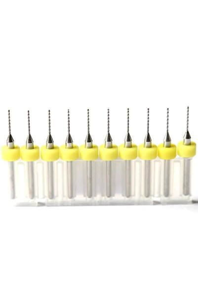 EmAyCenter Pcb Matkap Ucu 1.0 Mm Tungsten Mikro Karbür 10'lu 18 Shank Spiral Flüt