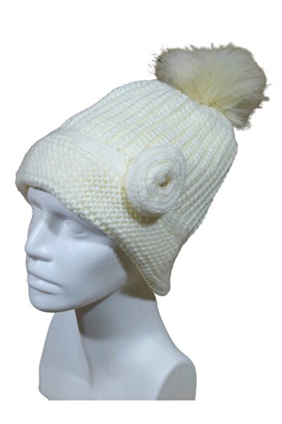 PAKER GİYİM Beretă împletită cu motiv trandafir de Sălon pentru femei