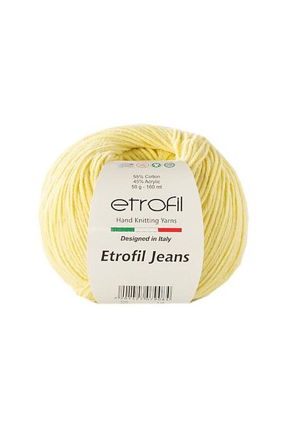 Etrofil Ανοιχτό κίτρινο πλεκτό Yihtiçili 007 Τζιν Κίτρινο πλεκτό Ρούχα Κατασκευασμένα με βαμβακερό σχοινί