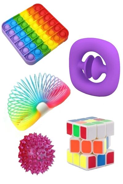 RoseRoi Stres Giderici Set Kare Popit Snapperz El Kavramalı Egzersiz Işıklı D...