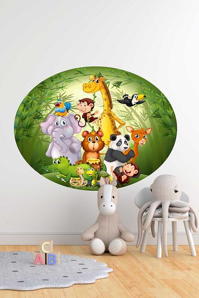Piksel Grafik Zoo Garden Kids Room Wall Sticker