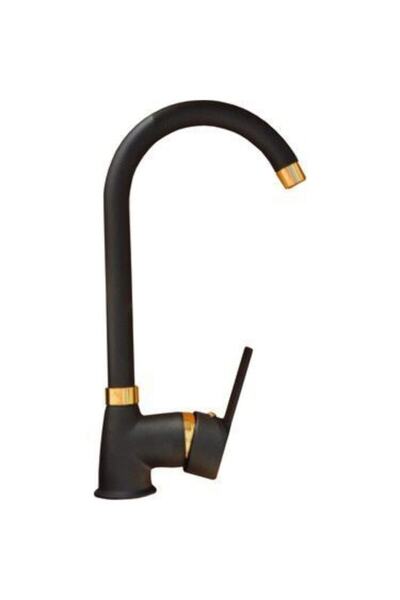 Sardıcı صنبور حوض المطبخ الفاخر باللون الأسود والذهبي