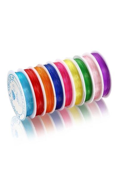 platin hediyelik 10 قطع من سلسلة معصم ملونة قابلة للتمدد، سلسلة صيد مطاطية شفافة