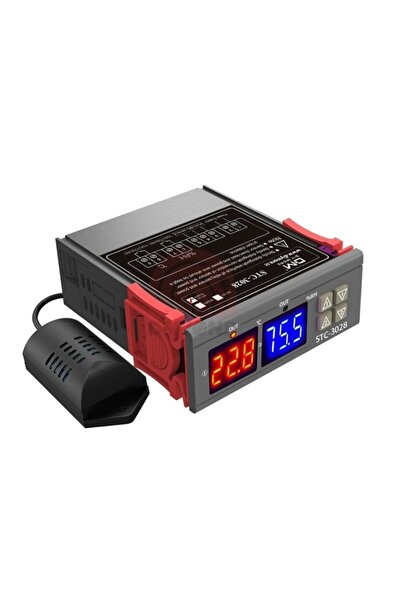 ÇINAR HOBİ Stc-3028 Isı Ve Nem Ölçer Termostat Soğutucu-ısıtıcı Çift Ekran 220v
