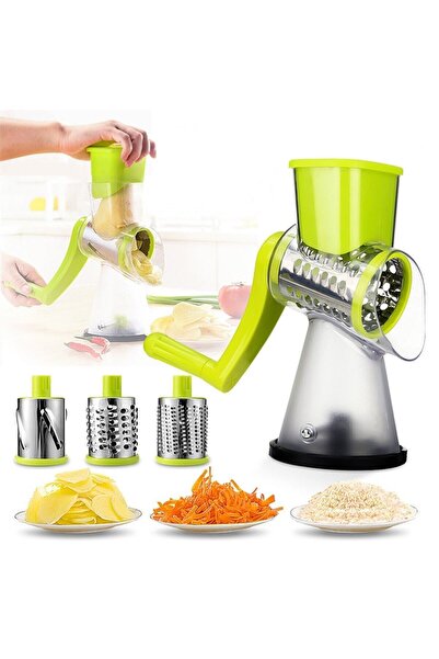 Mercan Pratik Kollu Sebze Ve Meyve Doğrayıcı Dilimleyici 3 Bıçaklı Rende