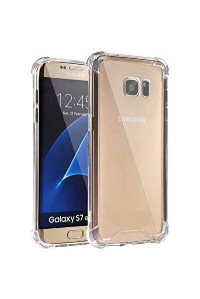 KZY İletişim Samsung Galaxy S7 Egde Uyumlu Şeffaf Airbag Antishock Köşe Korumalı Silikon Kılıf