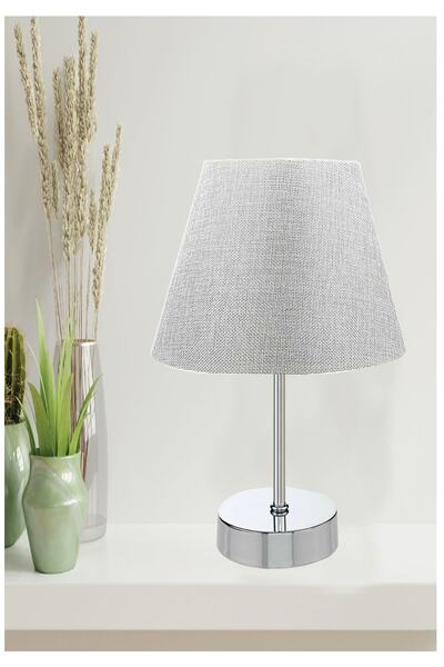 EvLight Masa Lambası Krom Lüx Metal Abajur