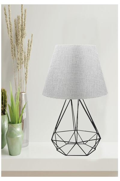 EvLight Gri Dekor Telli Abajur