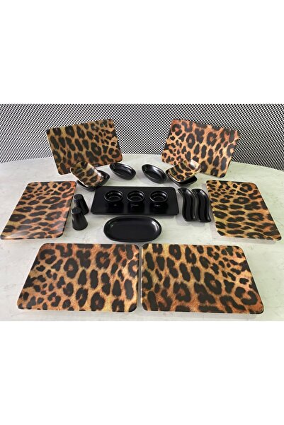 Keramika 21 Parça Leopar Kahvaltı Seti