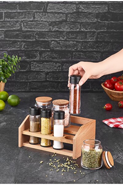 melik's مجموعة توابل Plore مع حامل خشبي ووعاء توابل مع وعاء