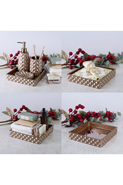 Selim Pyramid Mirrored Tray Mink