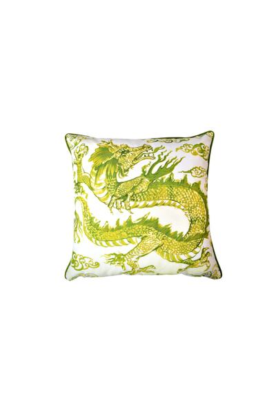 ge living Față de pernă cu model de dragon, 100% bumbac organic, 50 X 50