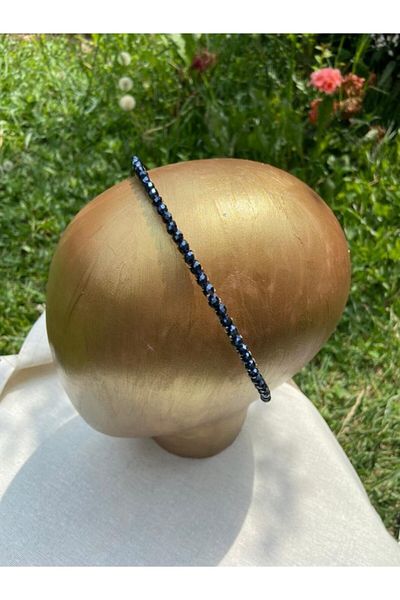 Pearly Handmade Тъмносиня кристална корона