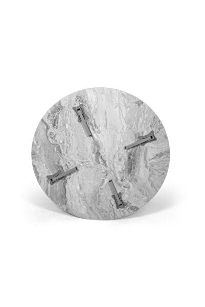 Arıcıoğlu Beyaz Metal Ayaklı Mermer Desen Yer Sofrası 140 cm