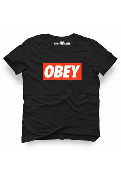 Tshirthane Ανδρικό μπλουζάκι με εμπριμέ μαύρο Slim Fit Slim Fit