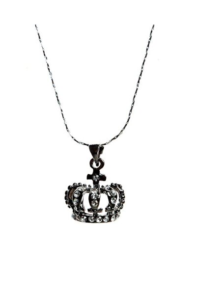 BIJUTERI Royal Crown Necklace Decorated with Glass Stones