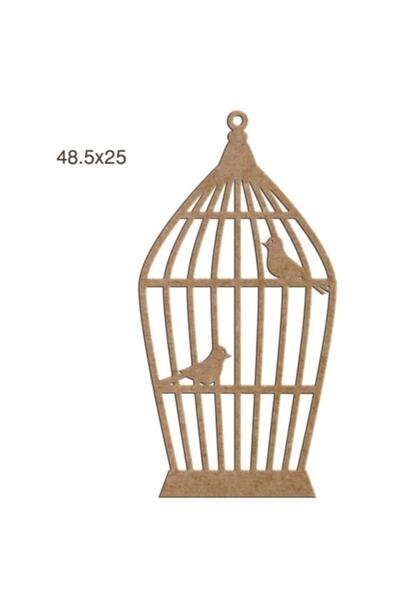 Genel Markalar L145 Dekoratif Kuş Kafesi, Boyasız Mdf Süs
