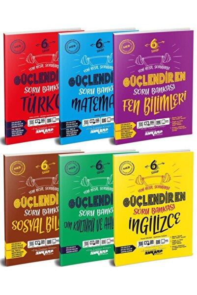 Ankara Yayınları Ankara 6. Sınıf Güçlendiren Branş Soru Bankası Tam Set 6 Kit...