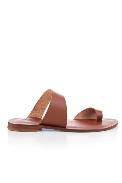 DaphneSandals Papuci de damă din piele lucrați manual, cafeniu - 2050