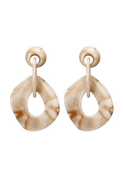 HOSBUTIK Cream Beige Acrylic Earrings