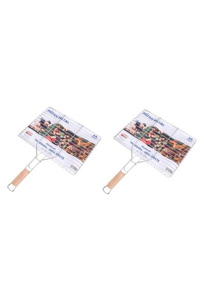 mizan metal Mangal Et Tavuk Balık Izgarası Izgara Teli 30x40 Cm 2 Li Paket